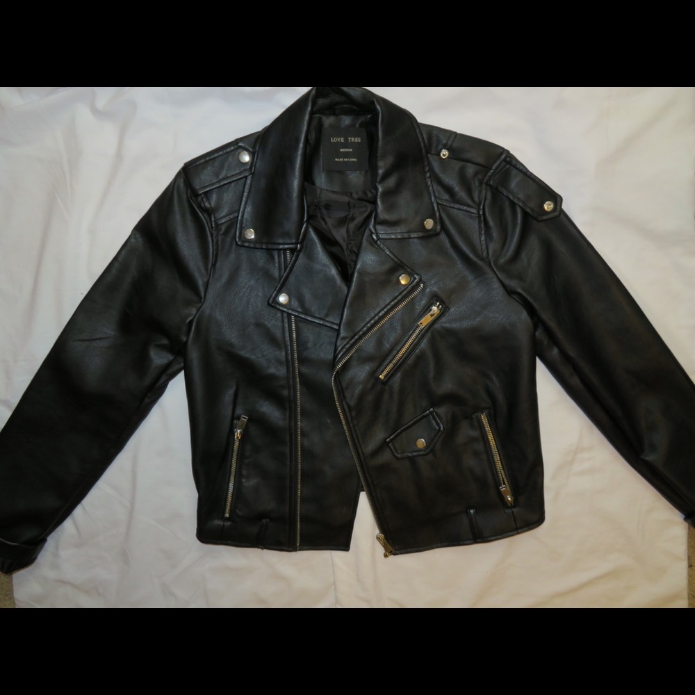 Forever 21 Black Leather Jacket - Size M